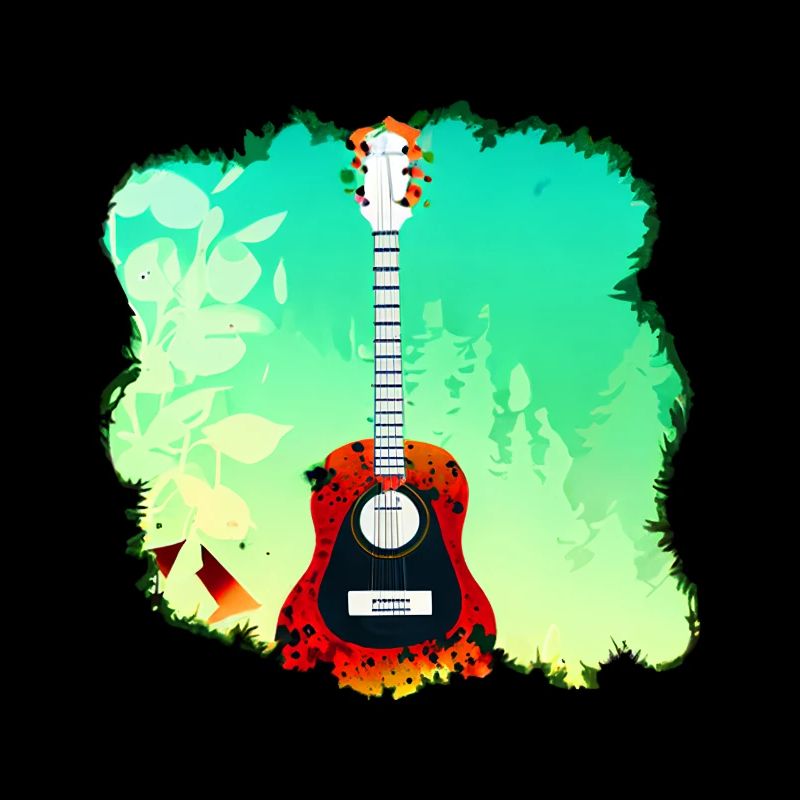 Guitare colorée dans Forest Nature Music