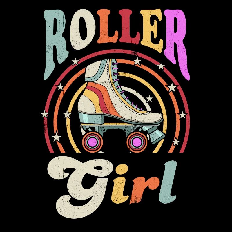 Roller Girl Retro Roller Derby Roller Skating Girl