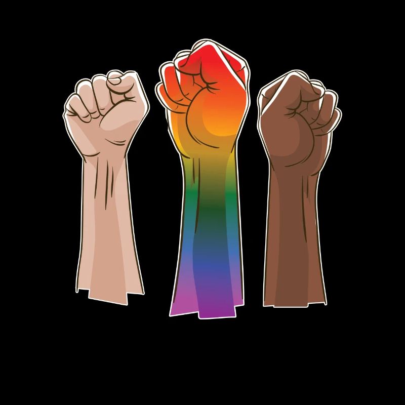 Rainbow Faust steigen zusammen Black