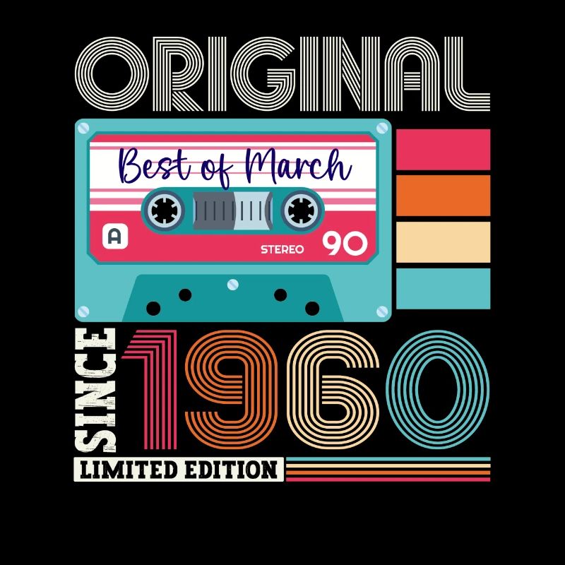 63 Birthday Man March Born 1960 Fun Cassette