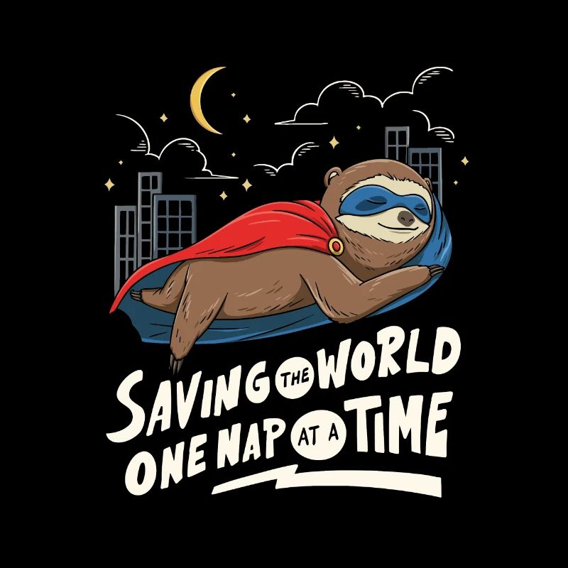 Sloth Superhero Design for Sleeping