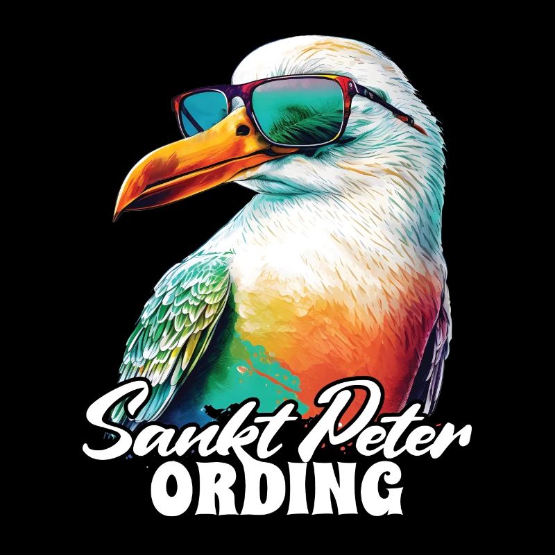 St. Peter Ording Holiday Seagull with sunglasses