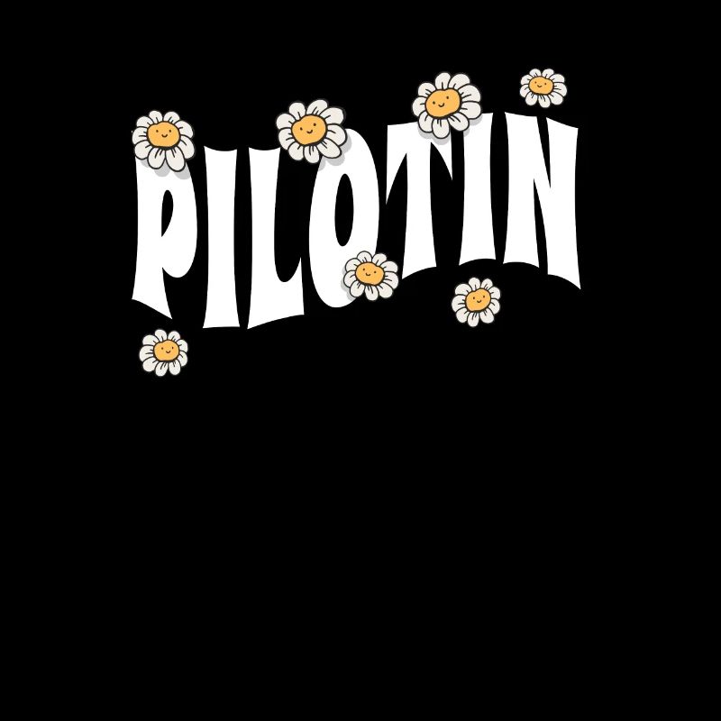 Flugzeug niedliche Blumen Pilotin