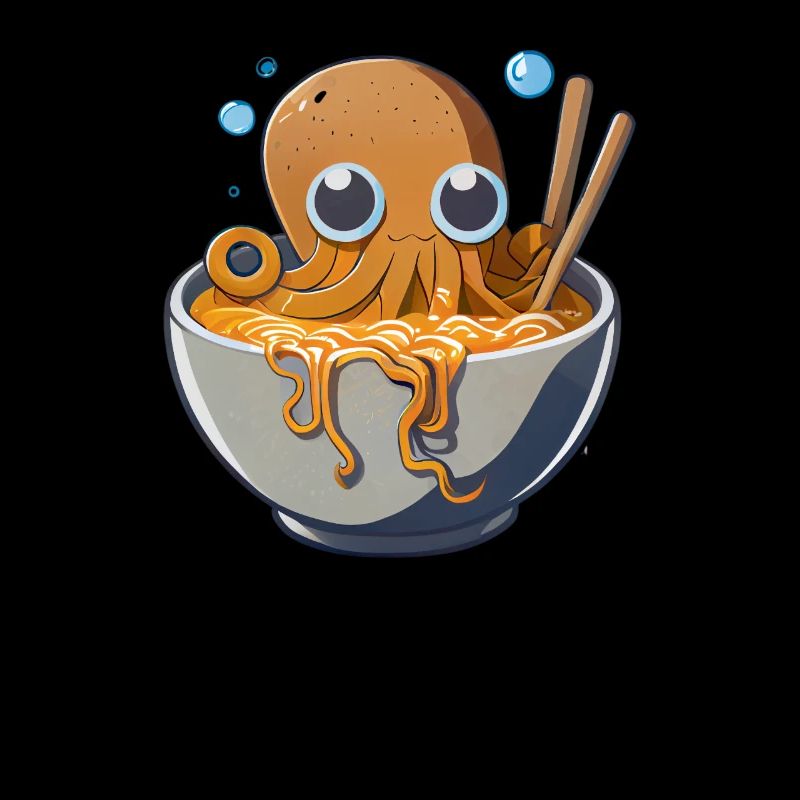 But first Ramen süße Oktopus isst Ramen