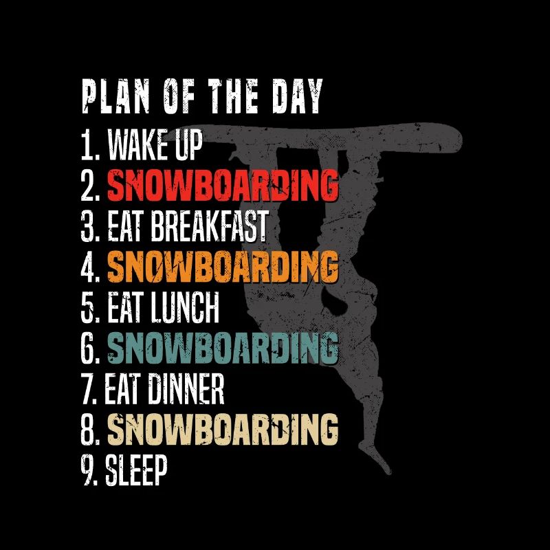 Plan de jour du snowboarder - Plan de snowboard du Da