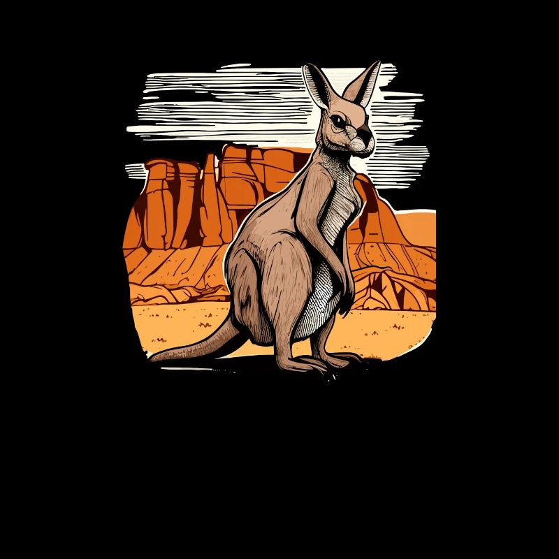 Kangaroo comic cartoon style