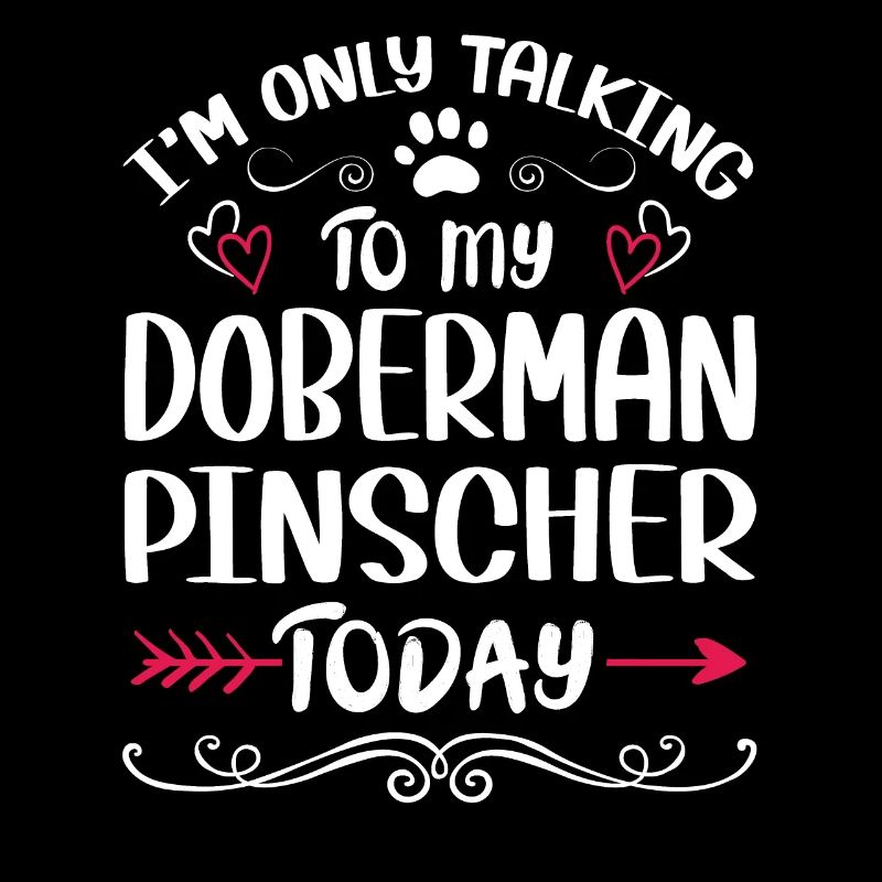 Le propriétaire du chien parle à mon Doberman Pinscher