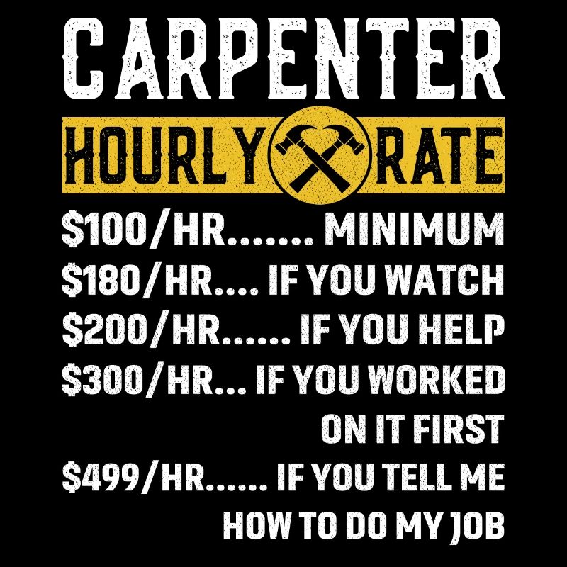 Vintage Carpenter Apparel Woodworking Hourly Rate