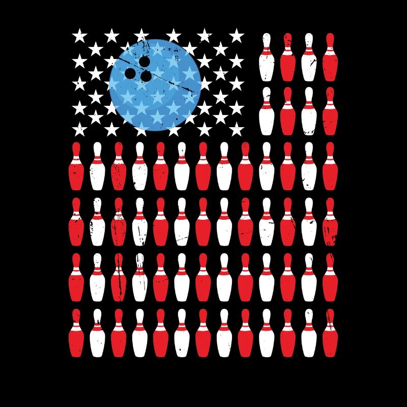 US Flag Bowling Pin