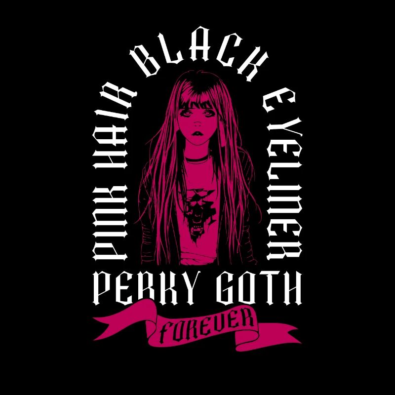 Rosa Haare Schwarzer Eyeliner - Perky Goth Forever