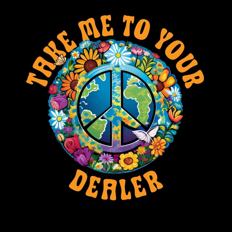 Hippie Peace Zeichen Frieden Blumen Blumenkind