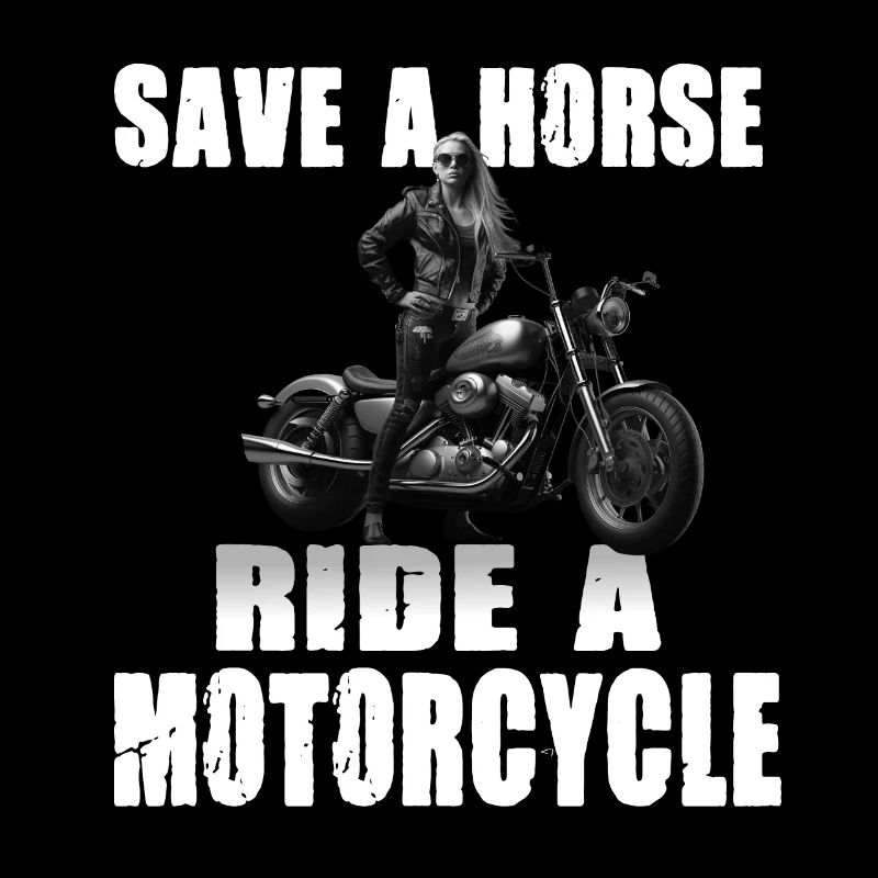 Save A Horse Ride A Motorcycle Motorradfahrerin
