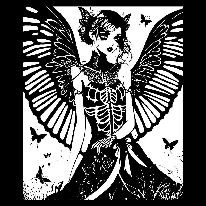 Fairycore Ästhetik Grunge Skelett Fee Goth G