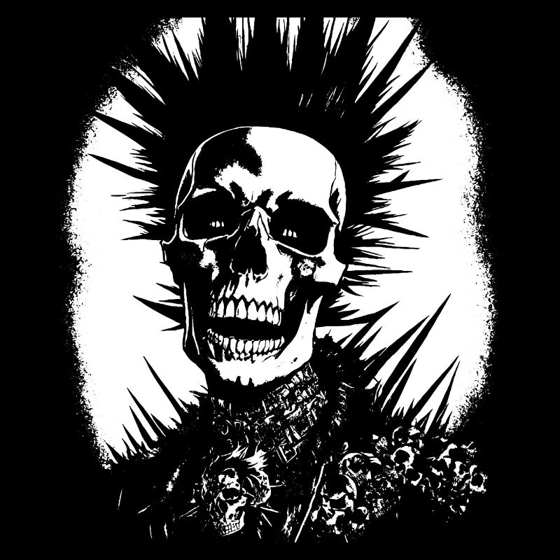 Anarchy Fan Skull avec Mohawk Crazy Antisocial Pu