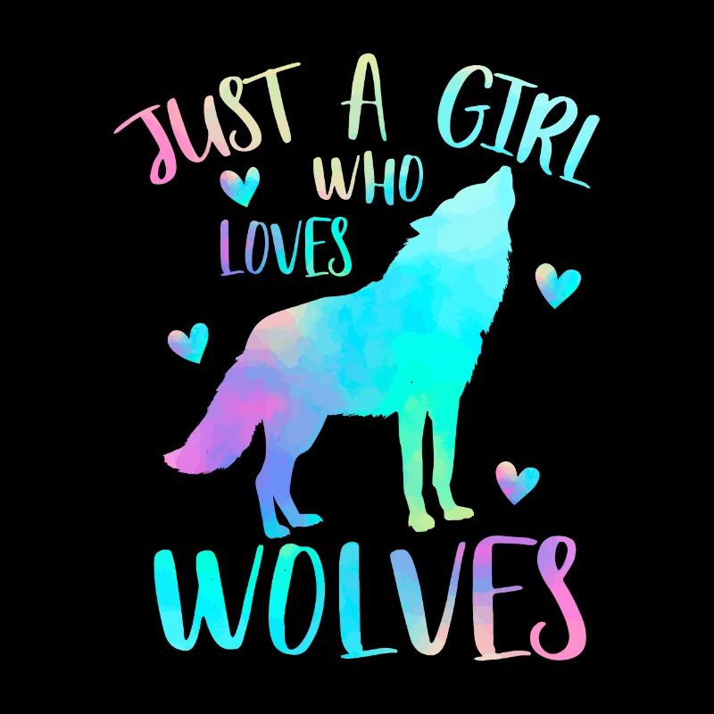 Nur ein Mädchen, das Wölfe liebt Aquarell Netter Wolf
