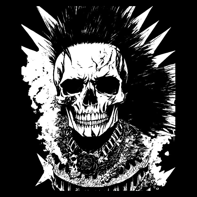Anarchy Fan Skull avec Mohawk Crazy Antisocial Pu