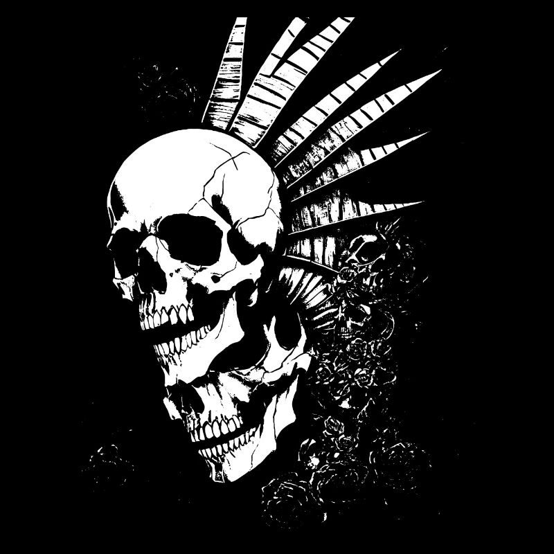 Anarchy Fan Skull avec Mohawk Crazy Antisocial Pu