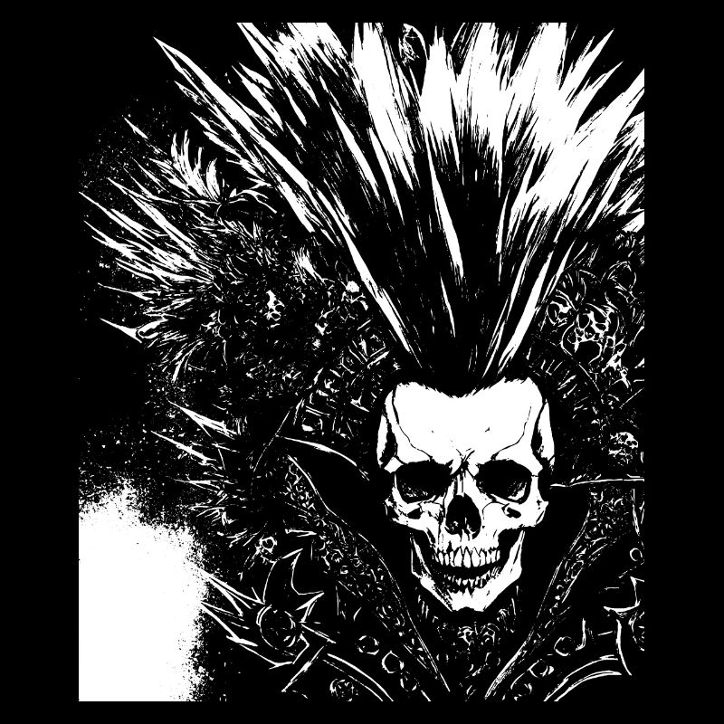 Anarchy Fan Skull avec Mohawk Crazy Antisocial Pu