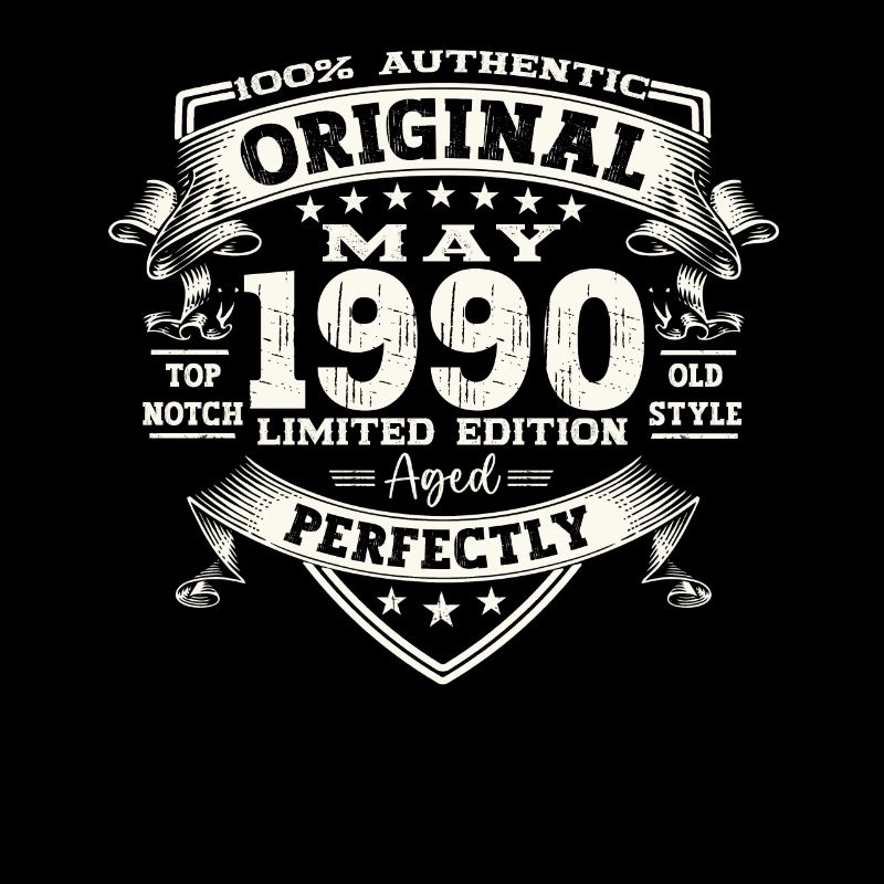 33rd Birthday Man Original May Vintage 1990