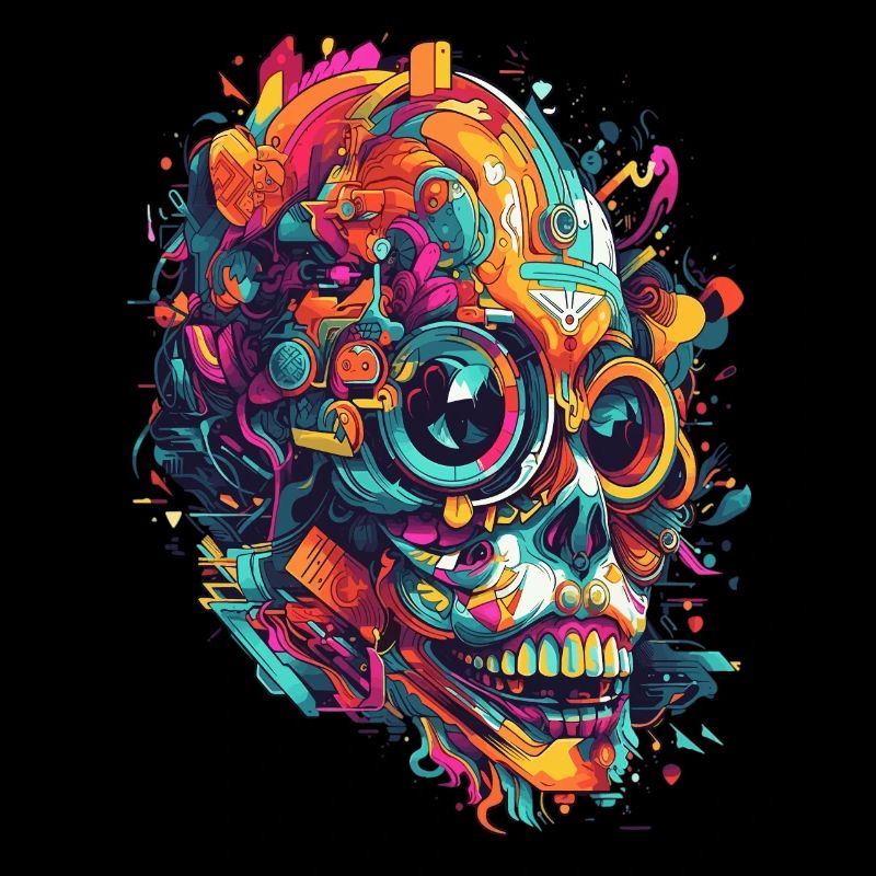 Skull Beatiful Colorful Party Magic Design