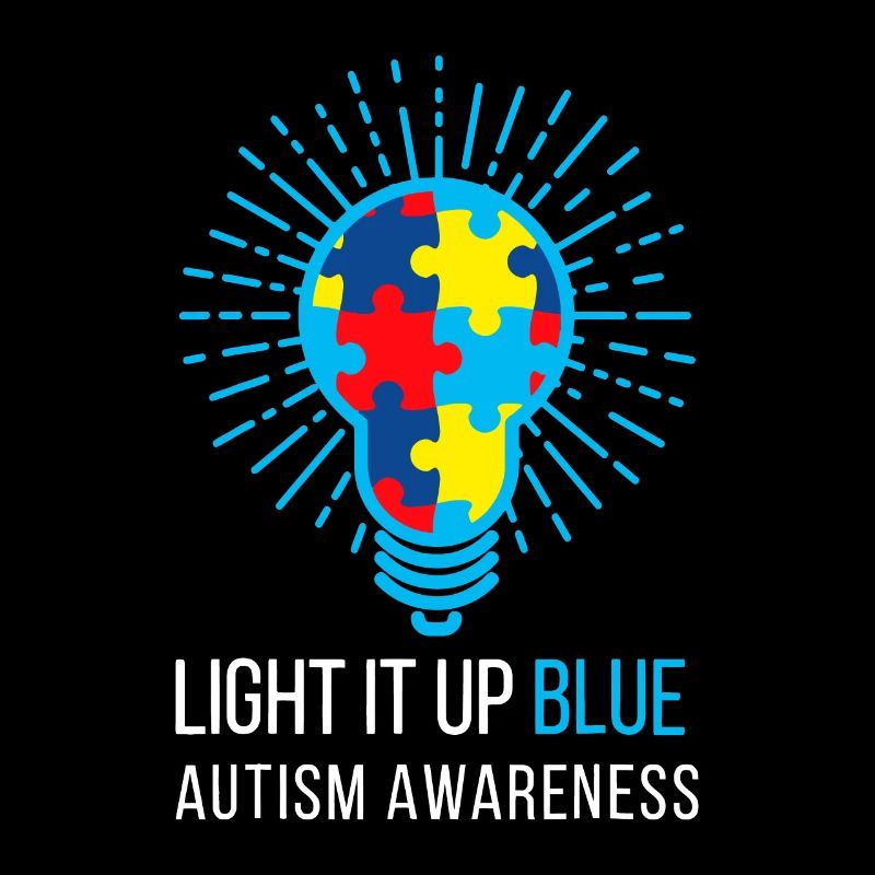 Light It Up Blaues Autismus-Bewusstseins-Band-Puzzle Pi