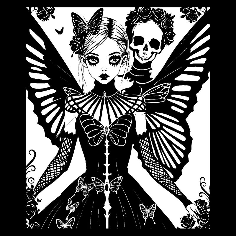 Fairycore Ästhetik Skelett Fee Goth Grunge G