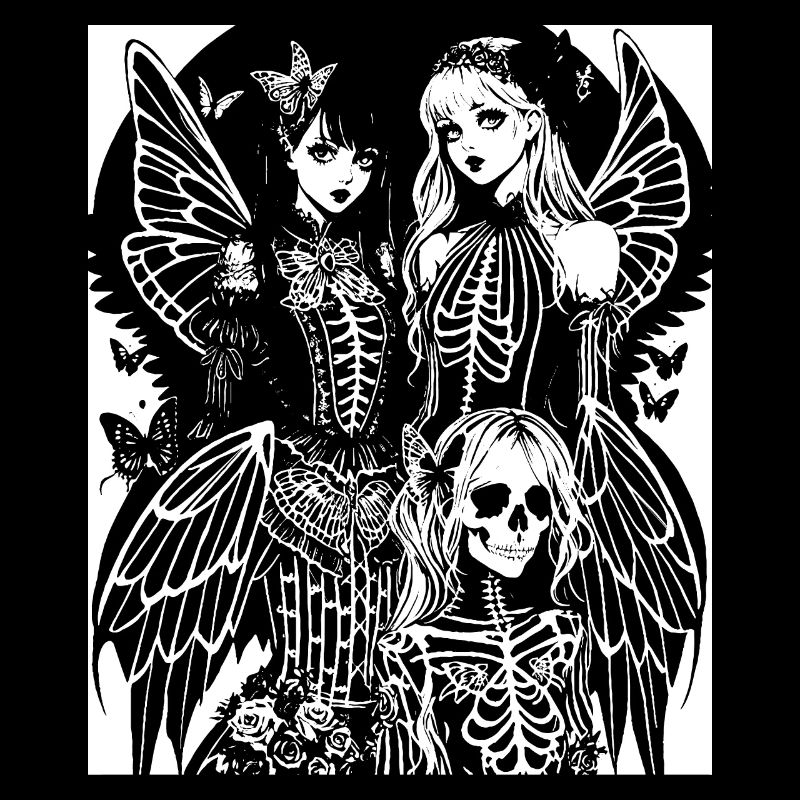 Fairycore Ästhetik Grunge Skelett Fee Goth G