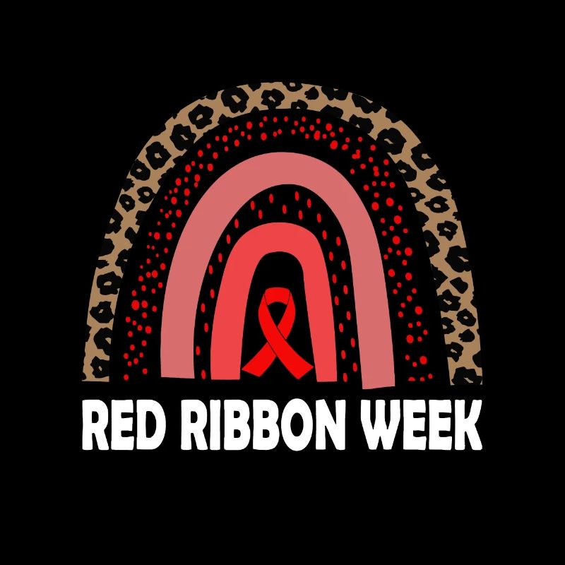 We Wear Red For Red Ribbon Week Awareness Leopard