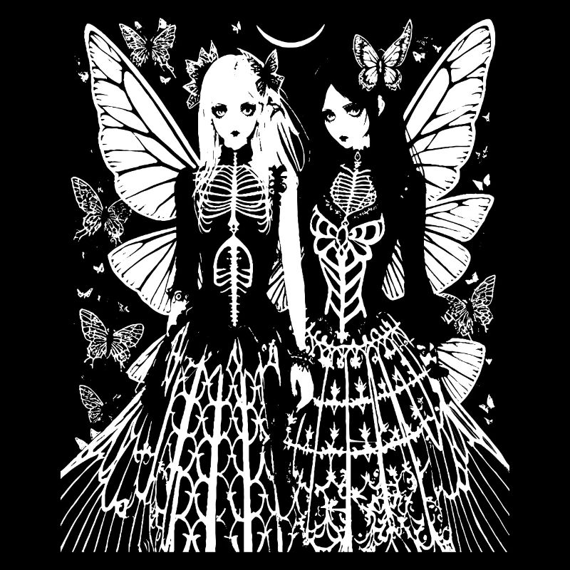 Fairycore Ästhetik Grunge Skelett Fee Goth G