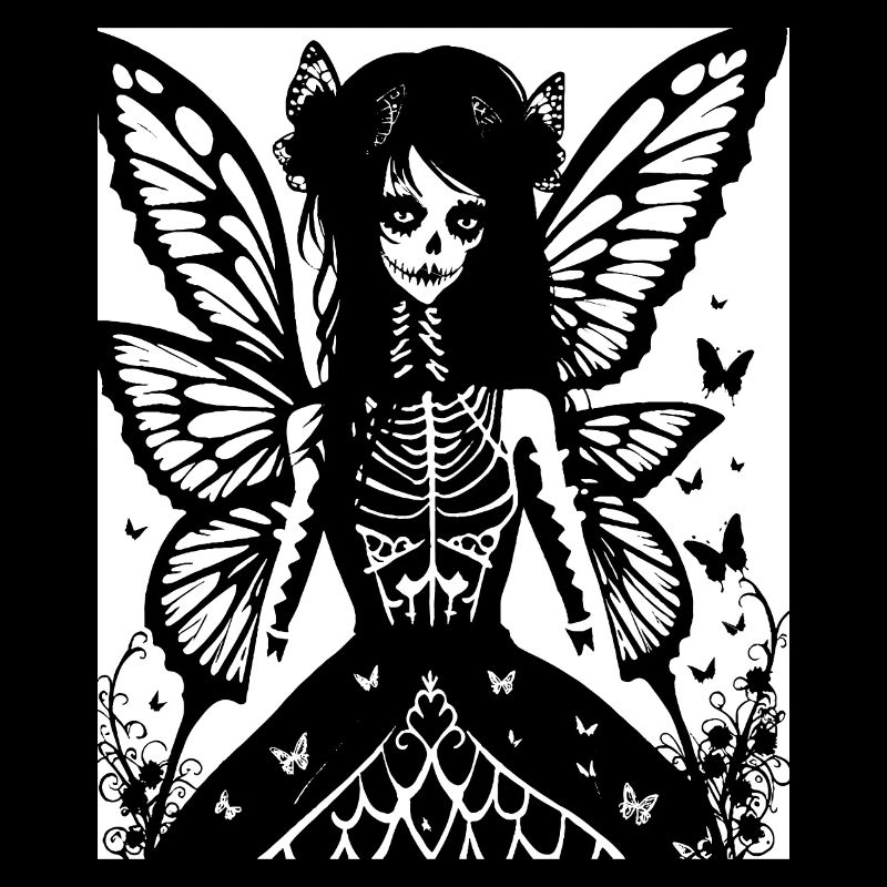 Fairycore Esthétique Squelette Fée Goth Grunge G