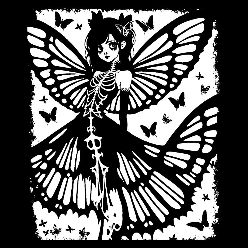 Fairycore Ästhetik Grunge Skelett Fee Goth G