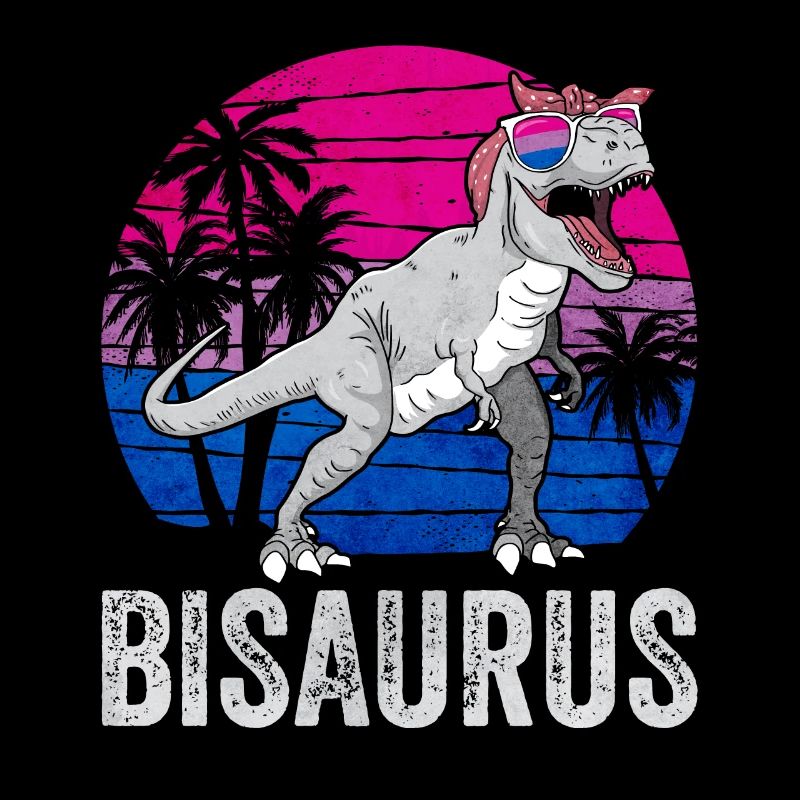 Bi Pride Bisexual Flag Dinosaur Trex LGBTQ