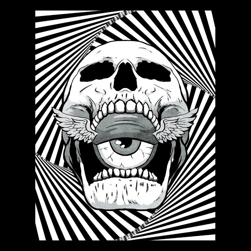 Ailes de globe oculaire de crâne esthétique bizarre