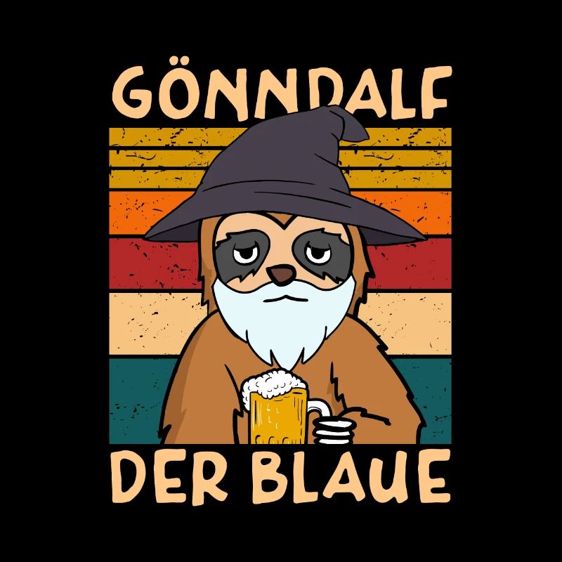 Gönndalf der Blaue Biertrinker Faultier Bier
