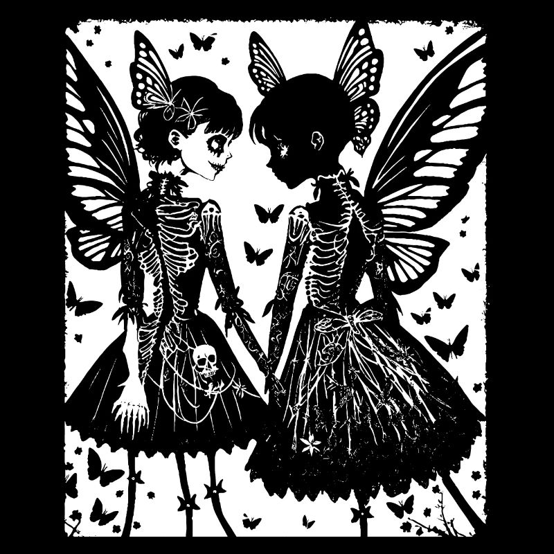 Fairycore Esthétique Squelette Fée Goth Gothique G
