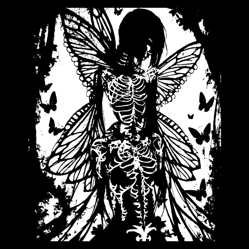 Fairycore Ästhetik Grunge Skelett Fee Goth G