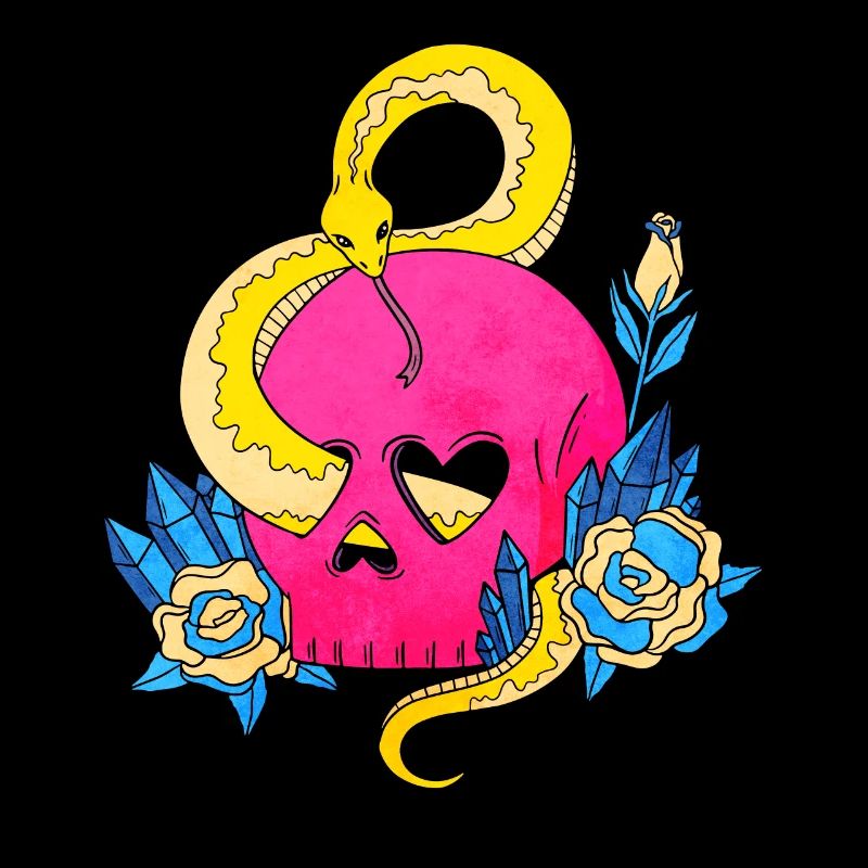 Pansexual Pride Pan Flag Skull Snakes Pink