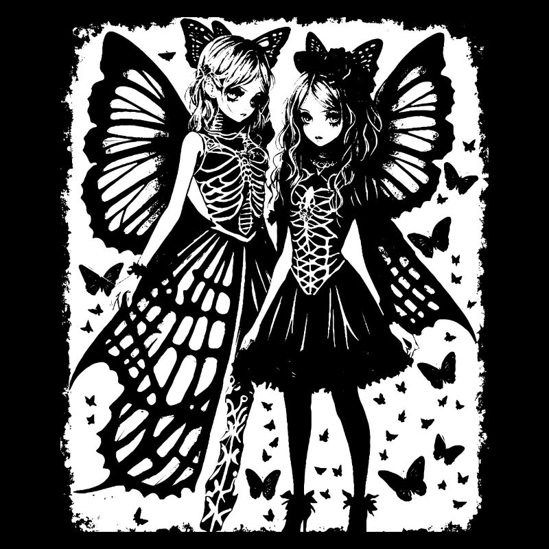 Fairycore Ästhetik Grunge Skelett Fee Goth G