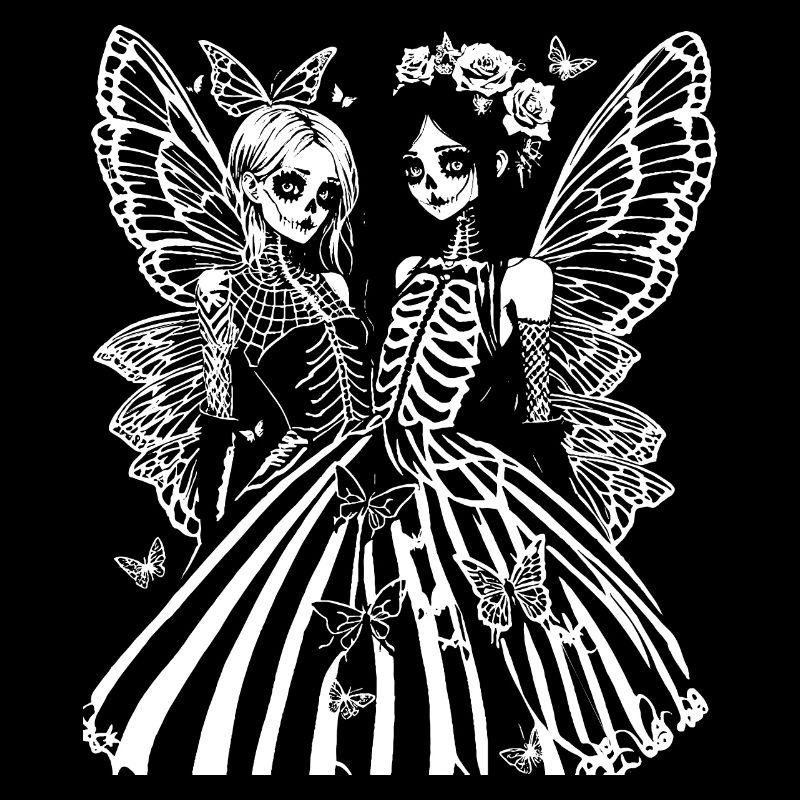 Fairycore Ästhetik Skelett Fee Goth Gothic G