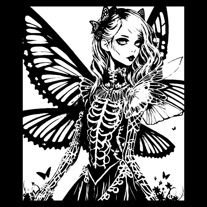 Fairycore Esthétique Grunge Squelette Fée Goth G