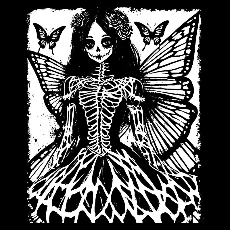Fairycore Ästhetik Skelett Fee Goth Gothic G