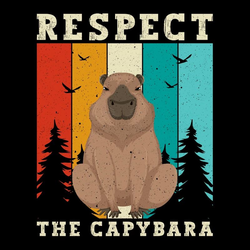 Retro Respect the Capybara - Capybara Fans