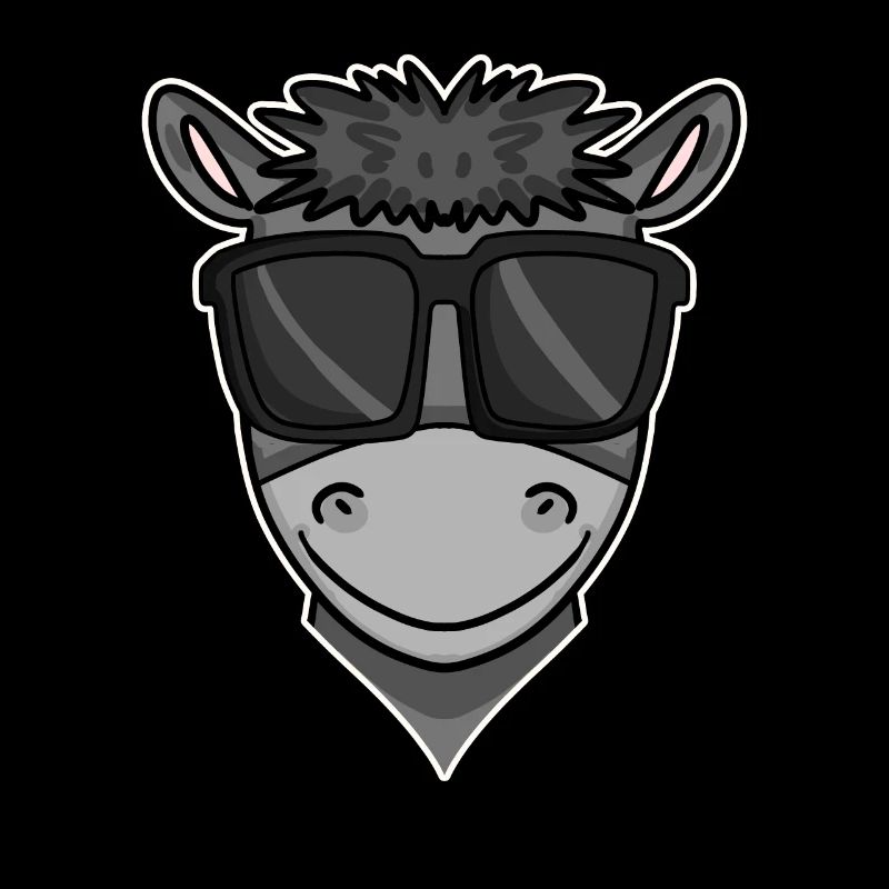 Cooler Esel mit Sonnenbrille