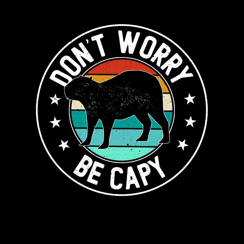 Retro Don't Worry Be Capy - Capybaras Capybara