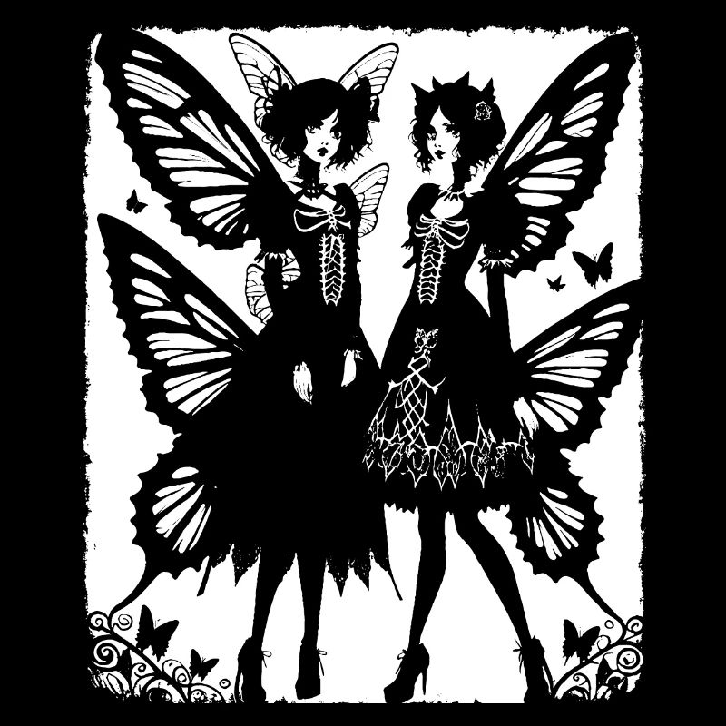 Fairycore Ästhetik Skelett Fee Goth Gothic G