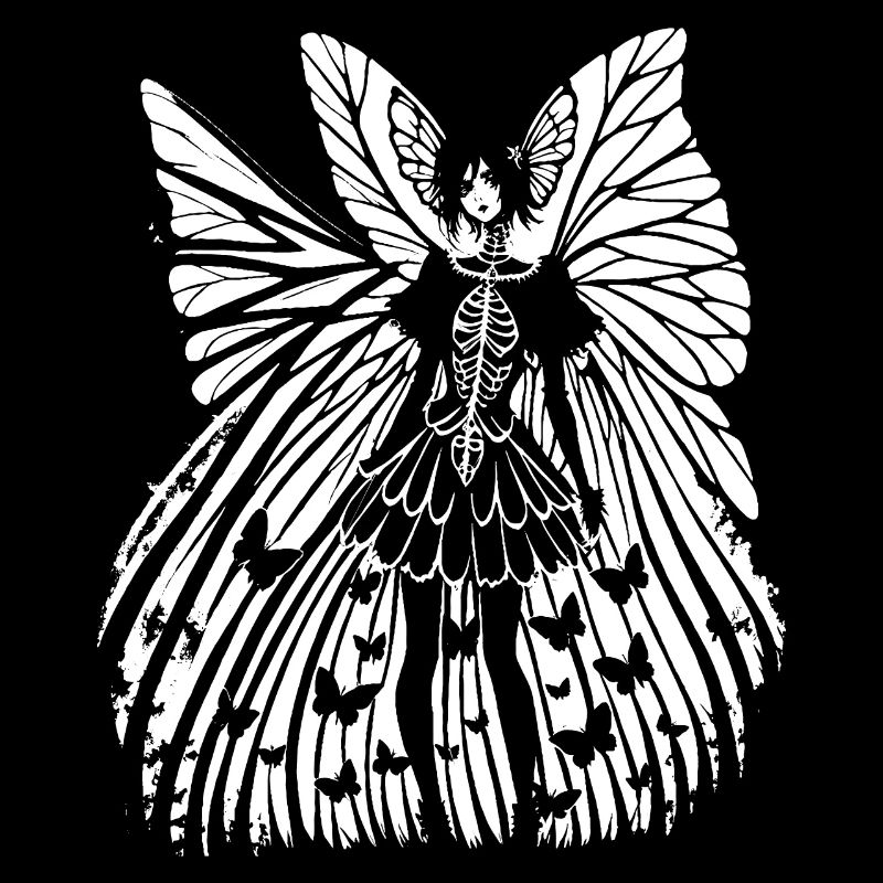 Fairycore Ästhetik Grunge Skelett Fee Goth G