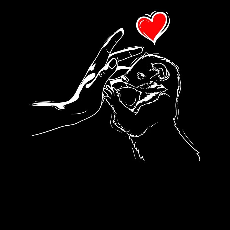 Wiesel Herz mit Wiesel Händchen Halten