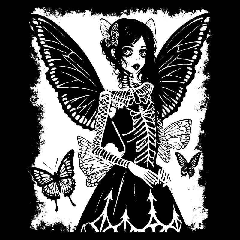 Fairycore Ästhetik Grunge Skelett Fee Goth G