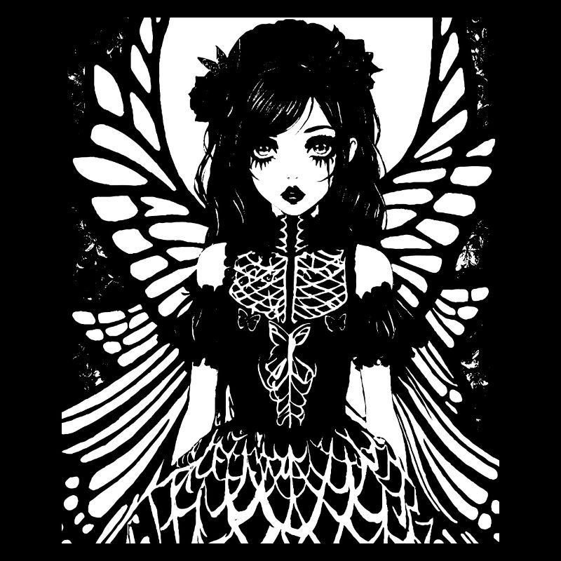 Fairycore Ästhetik Skelett Fee Goth Gothic G