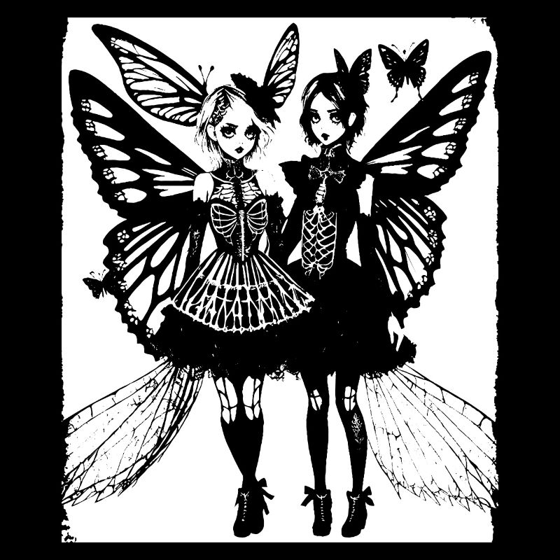 Fairycore Ästhetik Skelett Fee Goth Gothic G